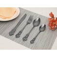 thumbnail image 5 of REGALWOVEN 24 Piece Silverware Set, Stainless Steel Floral Flatware Set for 6, Modern Cutlery Set Black 24, 5 of 6