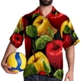 thumbnail image 4 of Fruit Men's Short Sleeve Hawaiian Beach Poplin Shirt Casual Printed Button Down Summer Unisex Shirt, 4 of 6