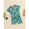 thumbnail image 2 of Suealasg Western Toddler Boys Clothes 6M 1T 2T 3T Short Sleeve Cattle Print T-Shirt Tops and Drawstring Shorts Sets 2Pcs Baby Boy Summer Casual Farm Outfits, 2 of 6