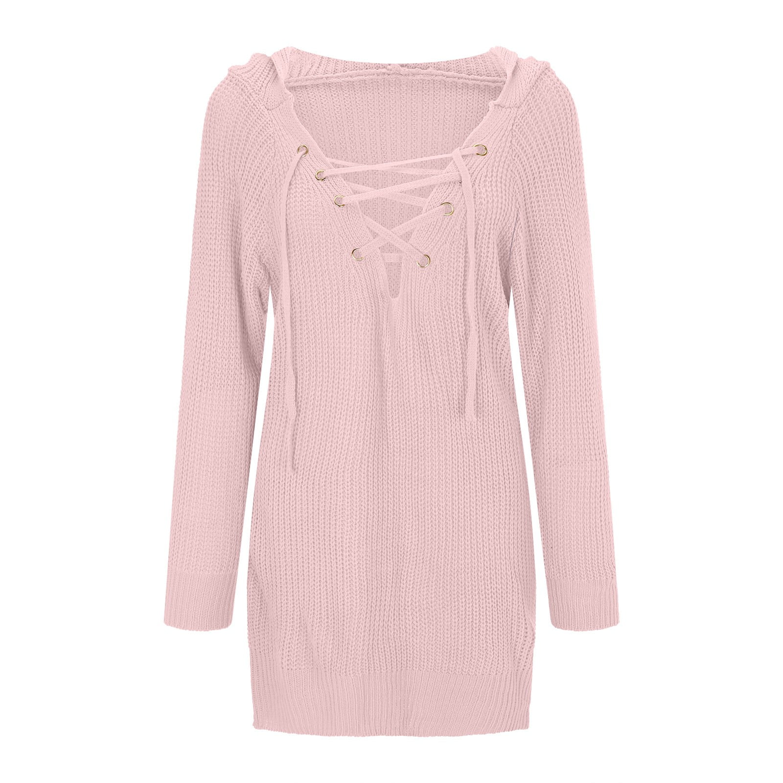 plus size lace up sweater