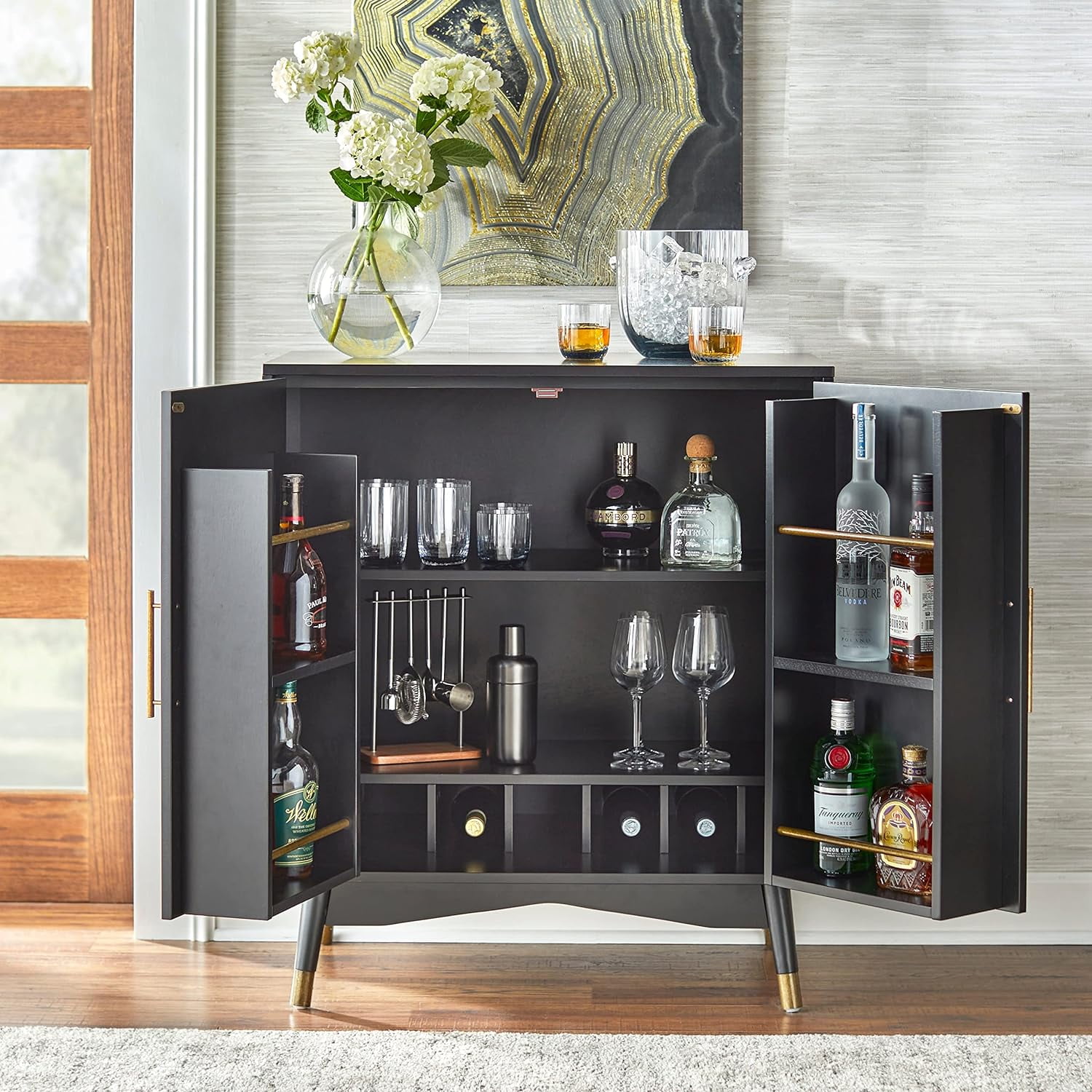 Killian Bar Cabinet Black Walmart