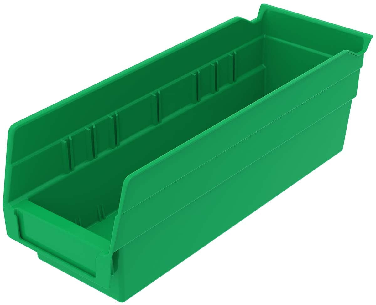 AkroMils 30120 Plastic Nesting Shelf Bin Box, (12Inch x 4Inch x 4