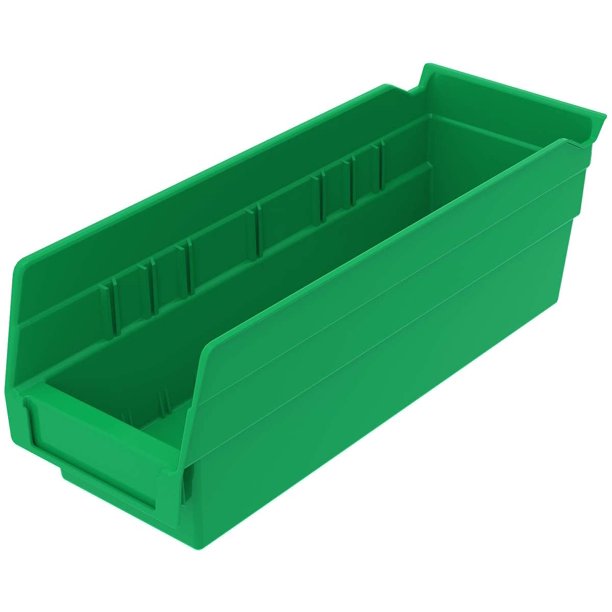 AkroMils 30120 Plastic Nesting Shelf Bin Box, (12Inch x 4Inch x 4
