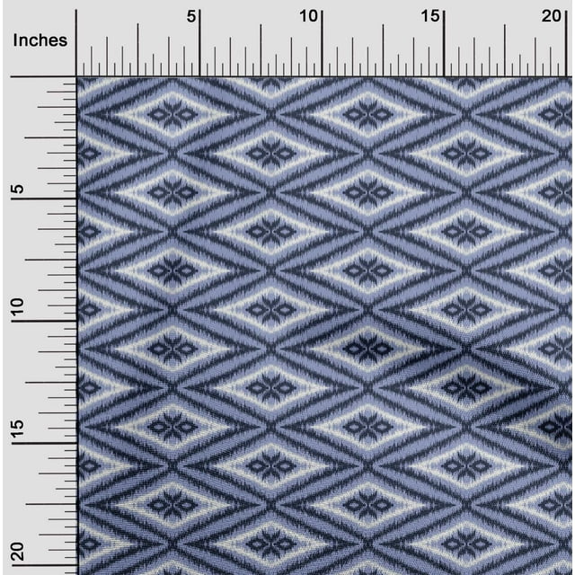 oneOone Tissu Polyester Lycra Géométrique Imprimé Ikat 1 Yard 56 Pouces de Large
