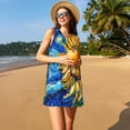 thumbnail image 2 of Easygdp vintage Starry Sunflower para Vestido Transpirable de Mujer, Vestido Suelto de Manga Corta con Pliegues y Bolsillos para el Verano, 2 of 6