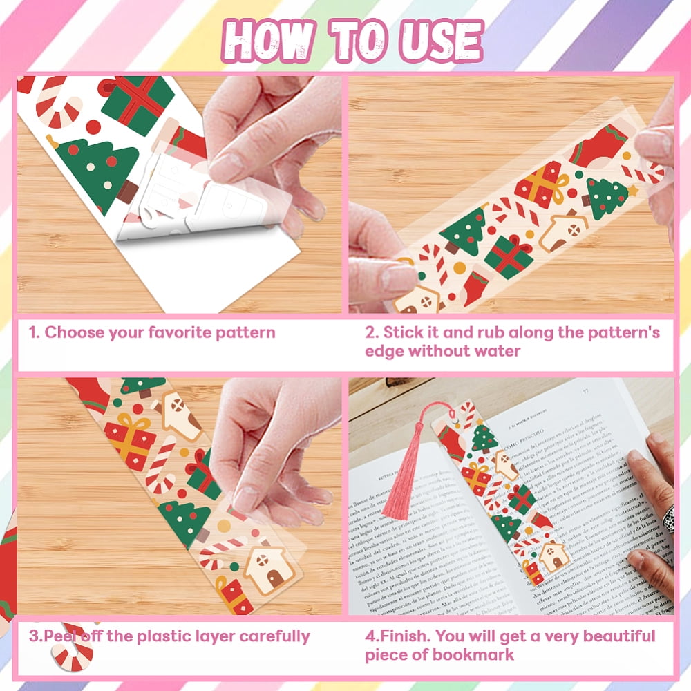 121pcs Blue and Pink UV DTF Bookmark Making Kit Acrylic Carft