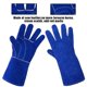 thumbnail image 5 of pares de guantes de soldadura, cuero de vaca doble, protector de mano resistente, resistente al calor extremo y al desgaste, para parrilla, chimenea, trabajo, jardín, horno y barbacoa, azul 14, 5 of 8