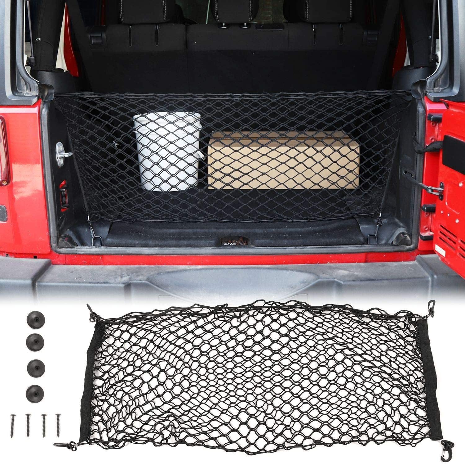 90 x 40cm Universal Mesh Envelope Trunk Cargo Storage Organizer Net for  Cars, Vans, Trucks and SUVs, for Jeep, for Dodge, for Toyota 