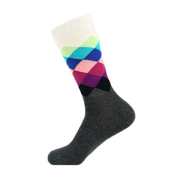 Wenini Unisex Fashion Trend Diamond Medium Tube Socks Fashionable and Comfortable Socks Clearance