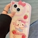 thumbnail image 1 of Sanrio-funda transparente de Hello Kitty para iPhone, carcasa bonita y suave a prueba de golpes para modelos 14, 13, 11, 12 Pro Max, Mini, XS, XR, 7, 8 Plus, SE2020 Fivean unisex, 1 of 2