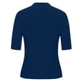 thumbnail image 4 of Ediodpoh Women's Casual Solid Color Half Turtleneck Short Sleeve T Shirt Top T Shirts for Women Navy S, 4 of 5