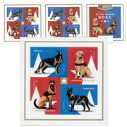 Military Working Dogs 1 Sheet of 20 USPS First Class Forever Postage Stamps Pet Flag Patriotism Wedding Celebration (20 Stamps)