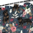 thumbnail image 3 of Rottweiler Dog and Flower Floral Shower Curtain 84"x72" ,Bathroom Decorative Shower Curtains Set with 12 Hooks,Modern Waterproof Washable Shower Curtain, 3 of 6