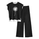 thumbnail image 1 of Pantalones Casuales sin Mangas Impresos con Cuello Redondo Conjunto Superior, Pantalones Ligeros Mujeres para Primavera Verano, 1 of 1