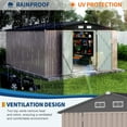 thumbnail image 4 of COZONY 12x12FT Lean‑To Storage Shed, Heavy‑Duty Galvanized Steel Outdoor Metal Shed with Lockable Door & Air Vents,Brown, 4 of 7