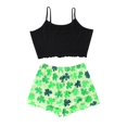 thumbnail image 7 of Christmas pajamas Christmas gift Womens Soft Suspender Top Shorts Pajama Suit Pattern Printed Two Piece Housewear, 7 of 7