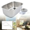 Wuzstar RV Caravan Camper Hand Wash Basin Sink Rectangular RV Kitchen Sink W/ Accessories 304 Stainless Steel