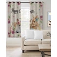 thumbnail image 2 of Spring Easter Blackout Curtains 63 Inches Long, Watercolor Flowers Cute Rabbits Eggs Leaf Beige Thermal Insulated Black Out Curtains, Darken Window Curtain for Bedroom Living Room 52"x63" 2 Panels, 2 of 9