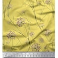 thumbnail image 1 of Soimoi Yellow Crepe Silk Fabric Grass & Wildflower Floral Fabric Prints By Yard 42 Inch Wide, 1 of 1