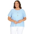 thumbnail image 1 of Alfred Dunner Womens Plus-Size Stripe Texture Knit Top With Necklace, 1 of 6