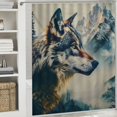thumbnail image 6 of Orinice Wolf Mountain Scene Bathroom Decor Set - Colorful Polyester Fabric Shower Curtain with Hooks, Waterproof and Easy to Maintain 60x72, 6 of 7