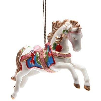 Stealstreet Ss-cg-10682 4.88 White Painted Carousel Horse Christmas ... stealstreet ss-cg-10682 4.88 white painted carousel horse christmas tree ornament - Stealstreet Ss-cg-10682 4.88 White Painted Carousel Horse Christmas