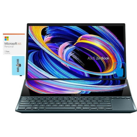 ASUS ZenBook Pro Duo Gaming/Entertainment Laptop (Intel i9-12900H 14-Core, 15.6in 60 Hz Touch Full HD (1920x1080), Win 11 Pro) with Microsoft 365 Personal , Dockztorm Hub (Refurbished)