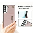 thumbnail image 6 of Allytech Crossbody Case for Samsung Galaxy S23 6.1", PU Leather Protective Credit Card Holder Zipper Purse Kickstand Handbag Case with Shoulder Strap Women Girl Cover for Galaxy S23 2023, Rosegold, 6 of 12