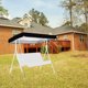 thumbnail image 2 of Toldo de repuesto para silla columpio de exterior, cubierta superior impermeable para silla columpio de patio, 190T, recubierto de plata, 190 x 132 x 15 cm/20 cm, color negro, 2 of 12