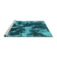 thumbnail image 2 of Ahgly Company Machine Washable Indoor Round Abstract Turquoise Blue Modern Area Rugs, 8' Round, 2 of 4
