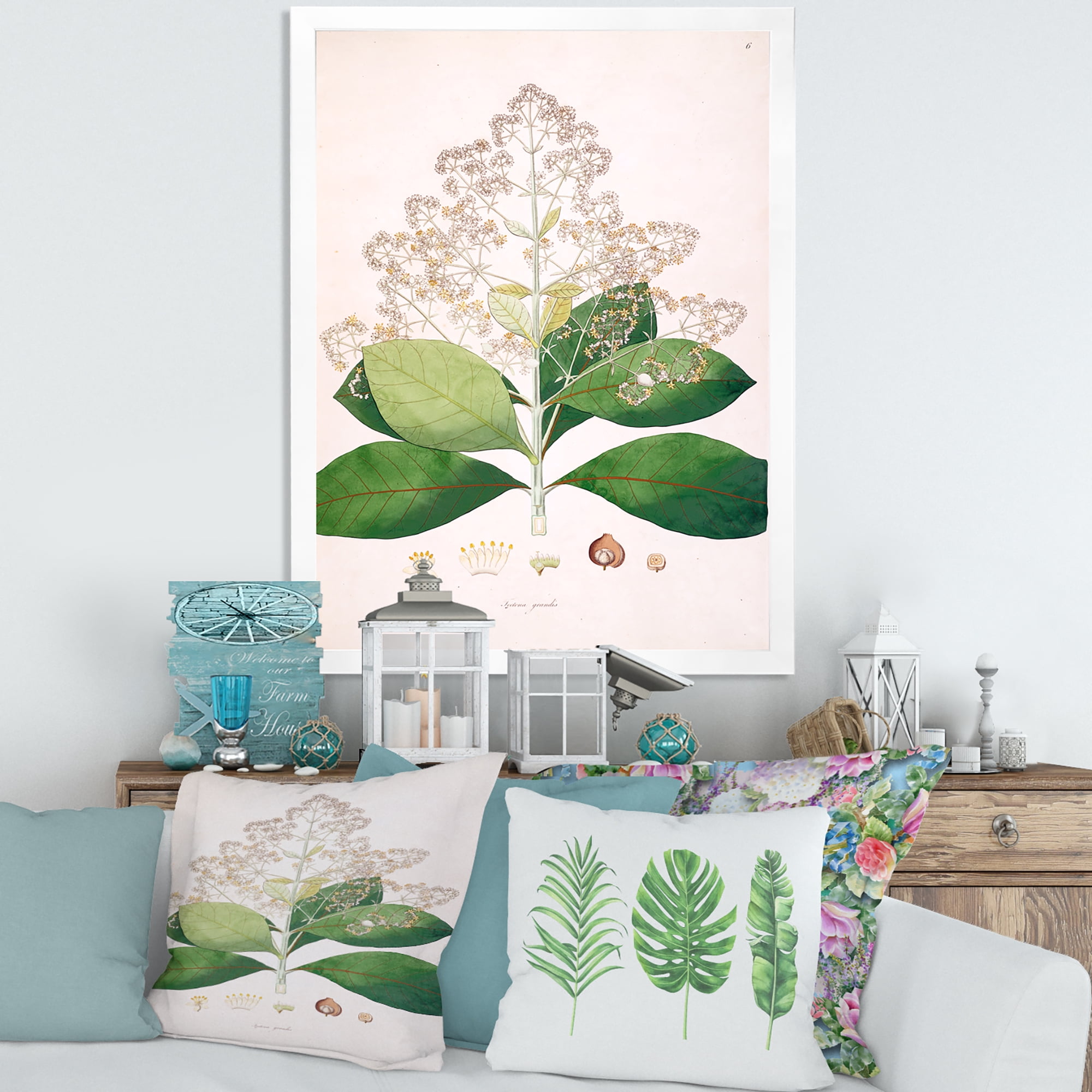 Designart 'Ancient London Plants III' Farmhouse Framed Art Print