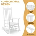 thumbnail image 4 of Ktaxon Outdoor Wood Rocking Chair, Garden Wood Rocker, Wooden Chair for Living Room, Deck Yard, White, 4 of 9