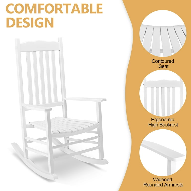 Ktaxon Outdoor Wood Rocking Chair, Garden Wood Rocker
