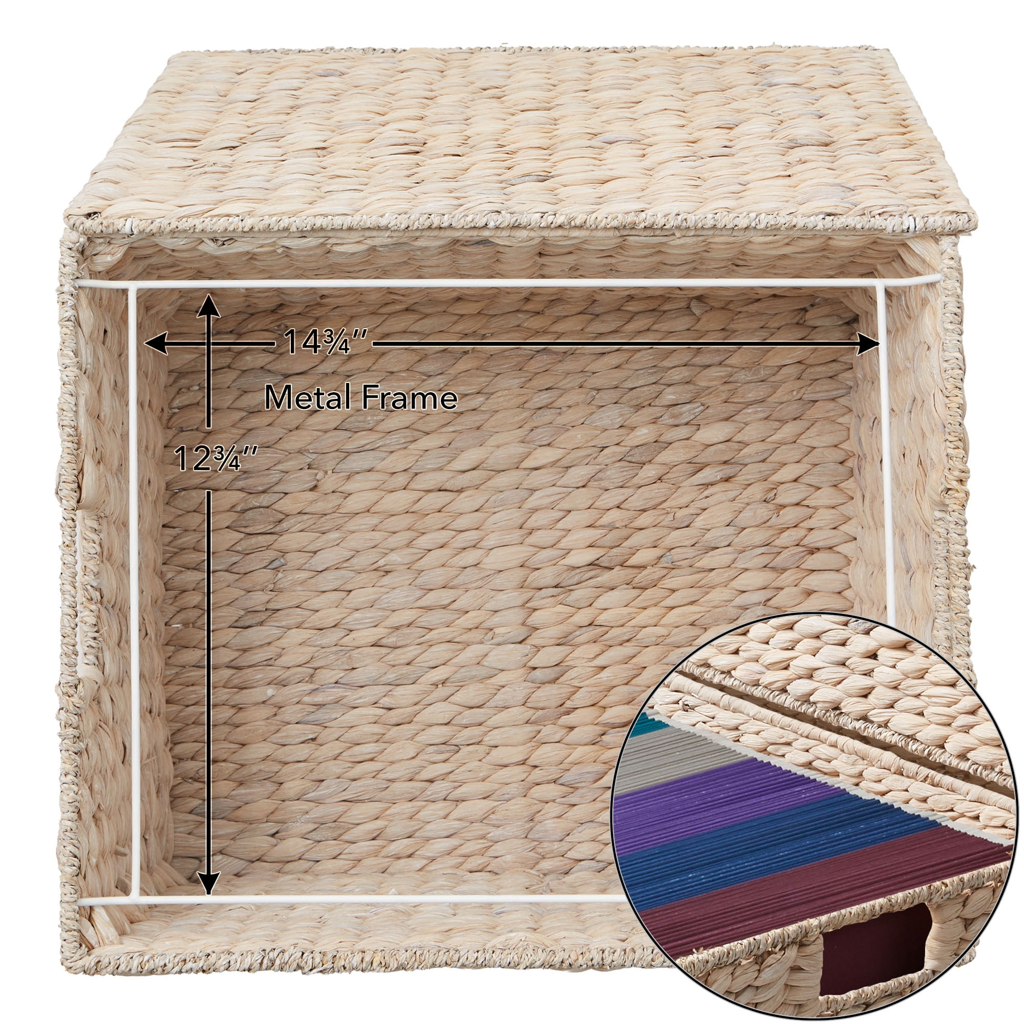 Casafield Rolling Filing Cabinet, Whitewash - Water Hyacinth Hanging File Folder Organizer, Home Office Storage