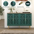 thumbnail image 3 of HLR 48" Accent Cabinet with 4 Doors, Vintage Hollow Carving Storage Credenza, Sideboards and Buffets Cabinet for Living Room, Kitchen, Dining Room, Entryway, 3 of 8