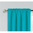 thumbnail image 2 of 1 Set R64 curtain blackout thermal rod pocket panel solid teal color room darkening treatment window for bedroom or any room size 35" wide X 63" length, 2 of 2