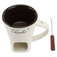 thumbnail image 1 of Taza De Cerámica Para Fondue De Chocolate Con Tenedor De Acero Inoxidable, Ideal Para Fondues De Postre, Queso, Caldos Y Bocadillos Para Mojar, Calentador De Mantequilla,, 1 of 7