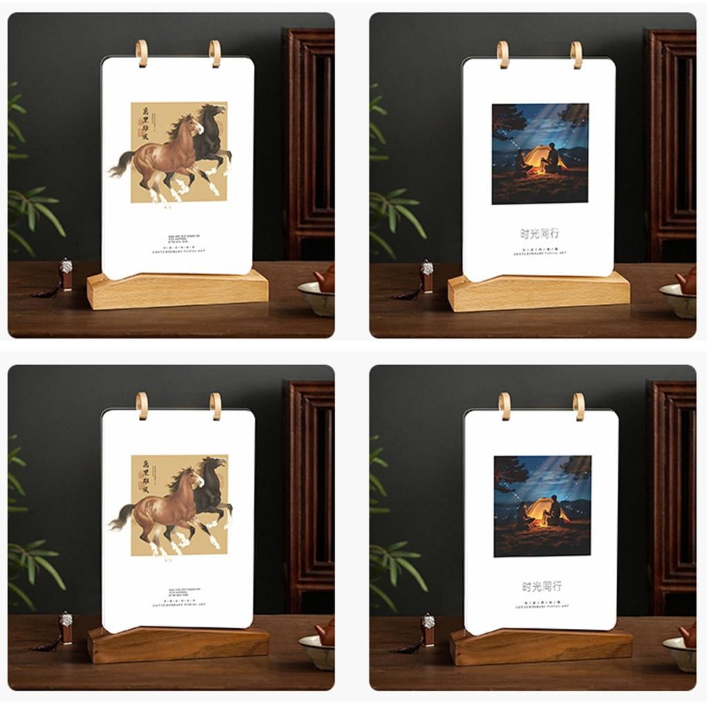 2026 Desk Monthly Calendar Chinese New Year Calendar with Wooden Stand For Desk Decoration and Indoor Interiors