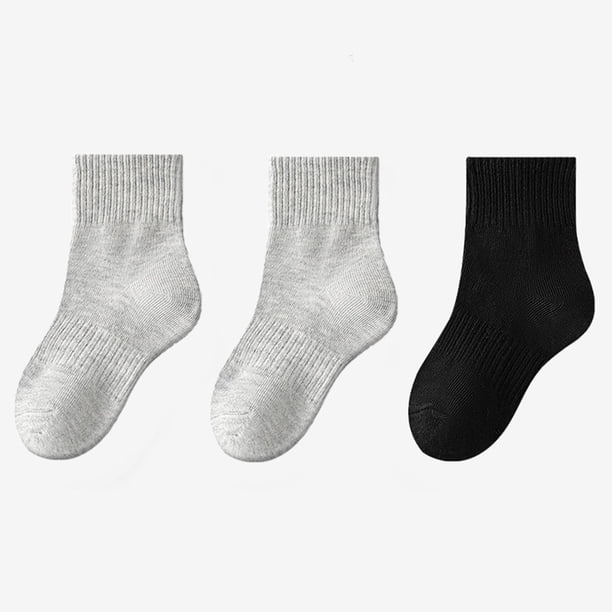 Kids' 3-Pack Cotton Mid-Calf Tube Socks for Boys and Girls, Breathable Athletic Socks for Sports and Daily Wear, Odor-Resistant and Moisture-Wicking