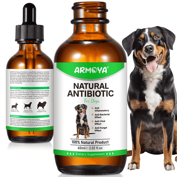 Natural  Antibiotics Drops for Dogs Enhances Immunity and Overall Health Dog Antibiotics Bacon Flavor 2 .02 FL OZ/60ML