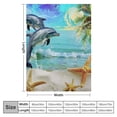 thumbnail image 4 of Fenyluxe Seashell Starfish Tropical Palm Tree on Ocean Beach Throw Blanket,Soft Blanket Cozy Warm Fluffy Blanket  50x60in, 4 of 6