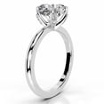 thumbnail image 3 of Bella Jewel Wedding Ring - 14K White Gold Plated Rings - 1.9 Ct Cushion Cut Lab Created Simulated Diamond - Solitaire with Accent Diamond Rings for Women's - Engagement Wedding Diamond Rings, 3 of 4