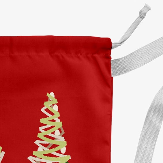 Simply Daisy O Tannenbaum 18 x 29 in Red Laundry Bag