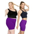 thumbnail image 2 of Stretch Is Comfort Women's Cotton Biker Shorts Purple 5X, 2 of 6