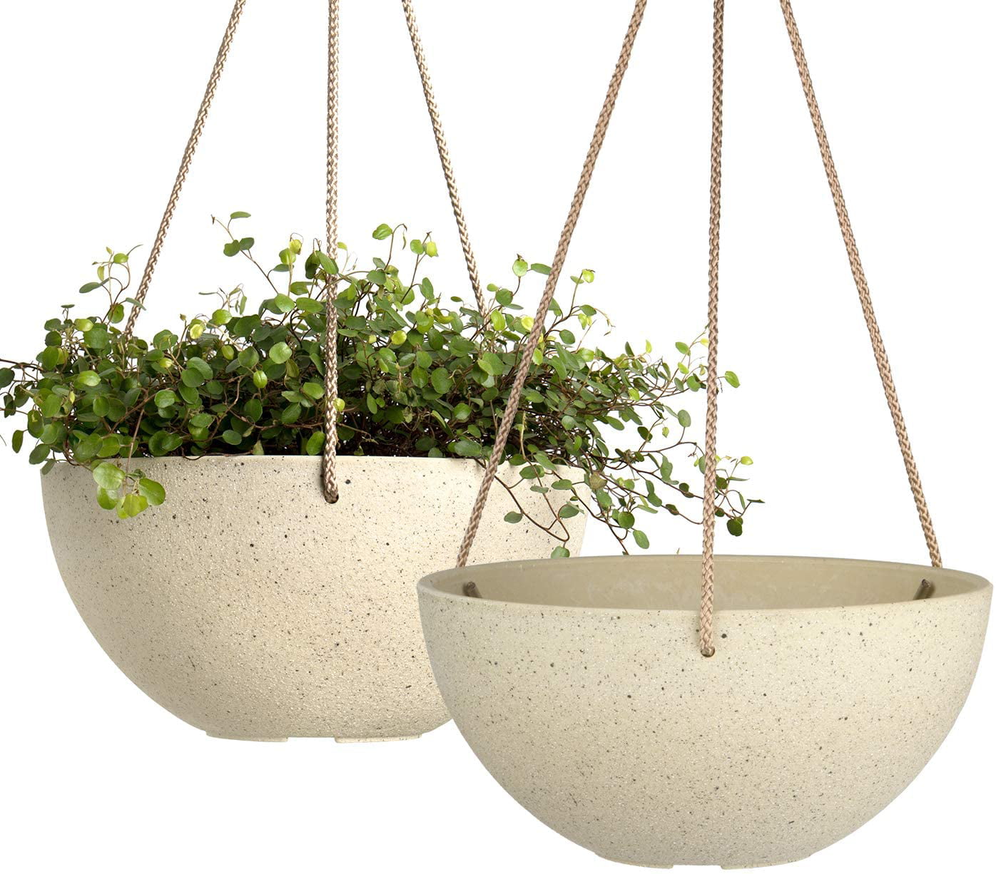 Indoor Hanging Planters Set of 2 Flower Plants Weatherproof Pots Outdoor 10 inch 