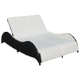 thumbnail image 1 of vidaXL Double Sun Lounger with Cushion Poly Rattan Black, 1 of 4