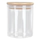 thumbnail image 3 of Tarro redondo de madera de 450 ml con tapa, recipiente de vidrio transparente para alimentos, para té, café y especias., 3 of 14