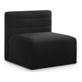 thumbnail image 1 of Meridian Furniture Quincy Black Velvet Modular Armless Chair, 1 of 27