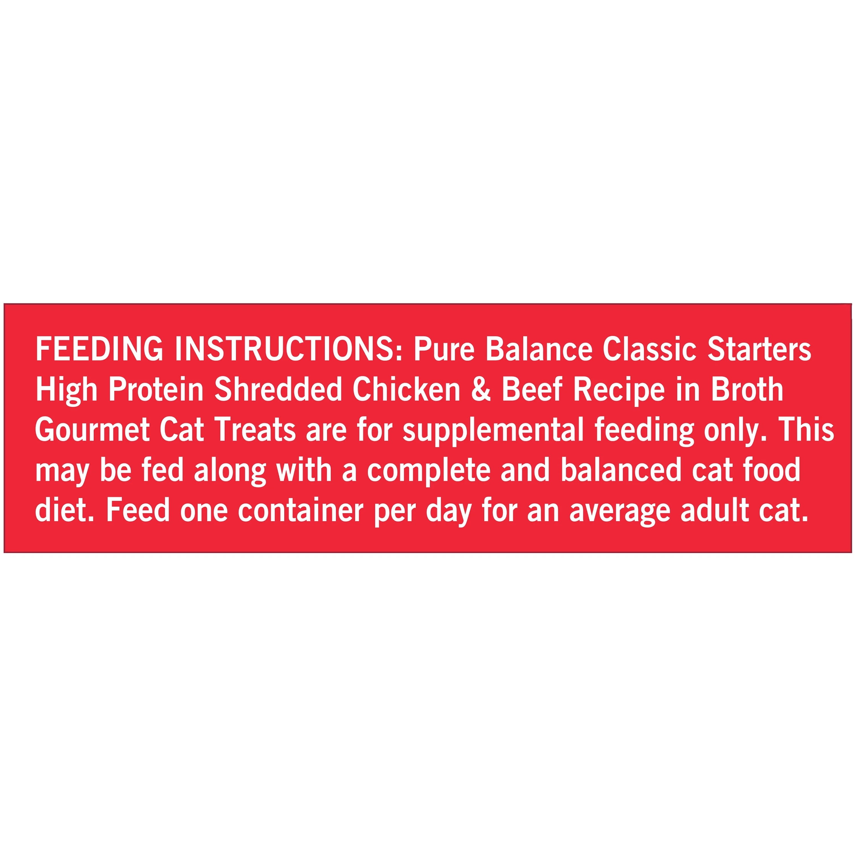 (2 pack) Pure Balance Grain Free Gourmet Wet Cat Treats, Shredded Chicken & Beef Recipe, 1.4 oz Pouches, 12 Count