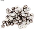 thumbnail image 1 of 50 piezas de remaches de perlas electrochapadas brillantes semicirculares de 8 mm para decoración de sombreros de tela (negro), 1 of 7